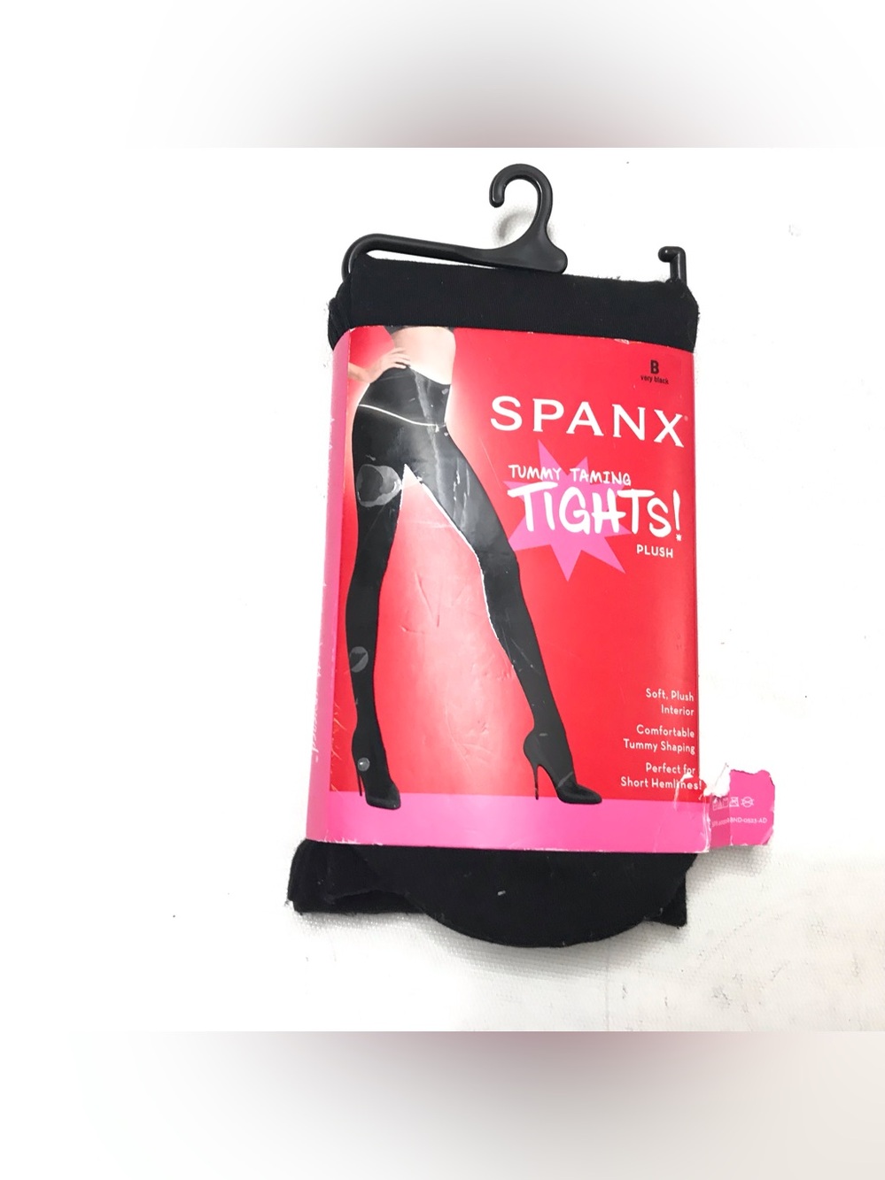 Spanx Size B 130-150 Lbs Tummy Taming  Shaping Tights Very Black Opaque CozyNew